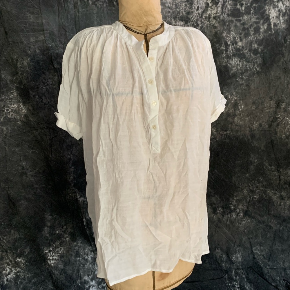Anthropologie mauve gauze Henley dolman